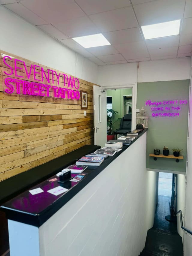 Seventy two street tattoo Hull lobby